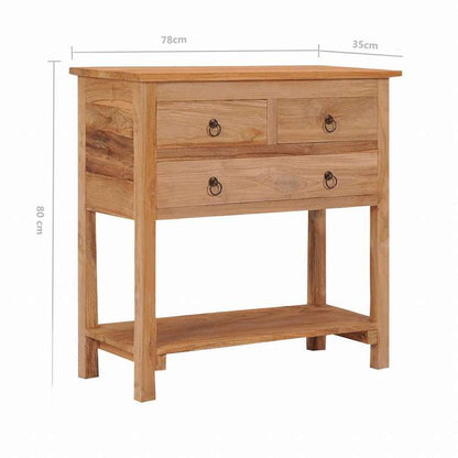 vidaXL サイドボード 78x35x80cm チーク無垢材家具 キャビネット&収納 サイドボード(代引不可)