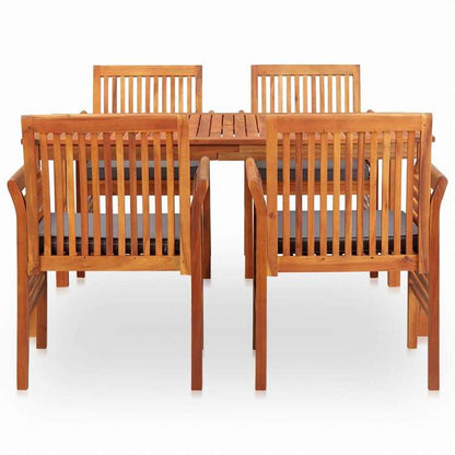 vidaXL 屋外ダイニング5点セット クッション付 アカシア無垢材家具 アウトドア家具 屋外家具セット(代引不可)