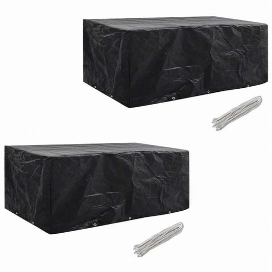 vidaXL ガーデン家具カバー2点セット 8人用 ポリラタン製セット 10穴 229x113cm家具 屋外家具アクセサリ 屋外家具カバー(代引不可)