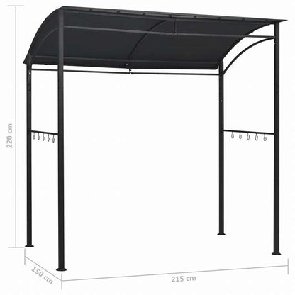 vidaXL BBQ用 ガゼボ 215x150x220cm アントラシート スチール製ホーム&ガーデン 芝&ガーデン アウトドアリビング アウトドアストラクチャー キャノピー・ガゼボ(代引不可)
