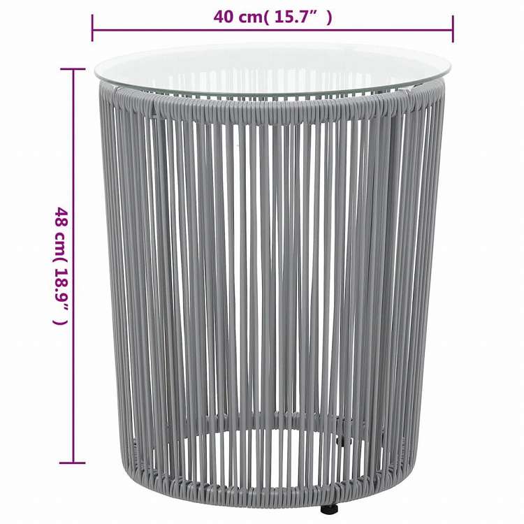 vidaXL ビストロ3点セット クッション付き PVCラタン製 グレー家具 アウトドア家具 屋外家具セット(代引不可)