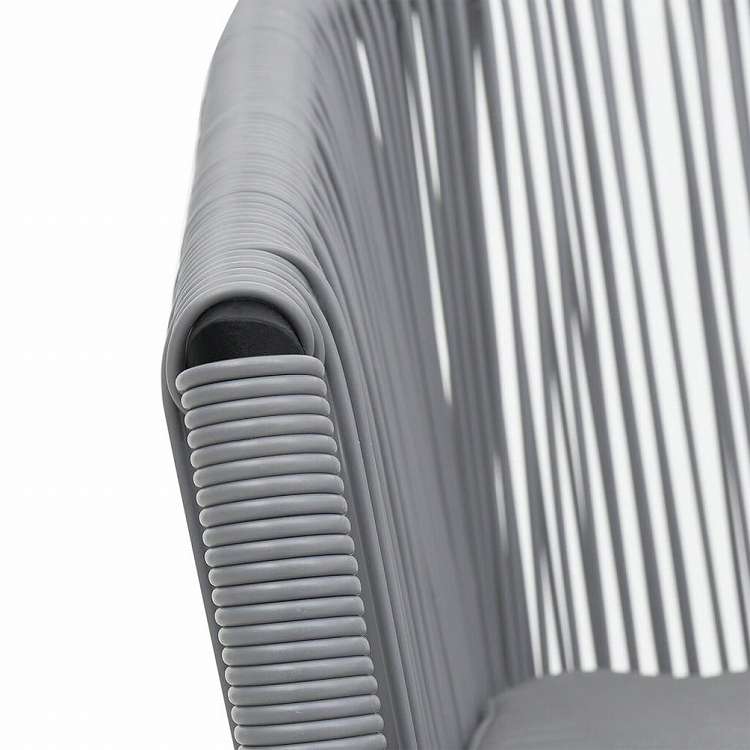 vidaXL ビストロ3点セット クッション付き PVCラタン製 グレー家具 アウトドア家具 屋外家具セット(代引不可)