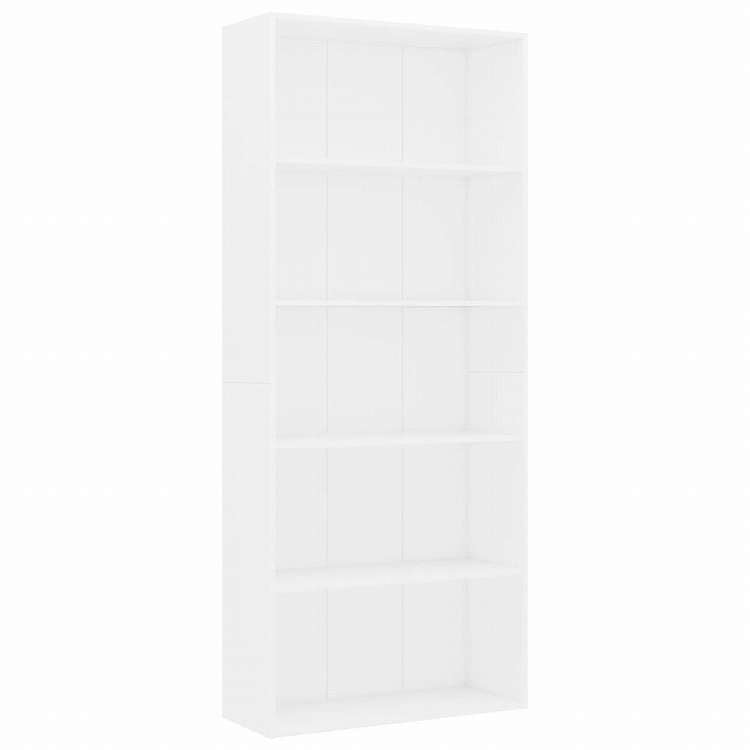 vidaXL 5段 ブックキャビネット ホワイト 80x30x189cm エンジニアリングウッド家具 棚 本棚・オープンラック(代引不可)