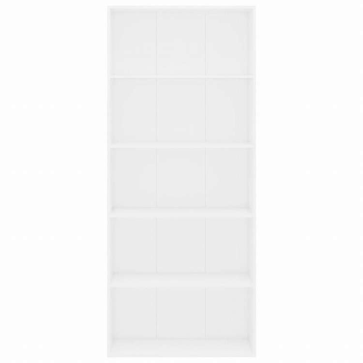 vidaXL 5段 ブックキャビネット ホワイト 80x30x189cm エンジニアリングウッド家具 棚 本棚・オープンラック(代引不可)
