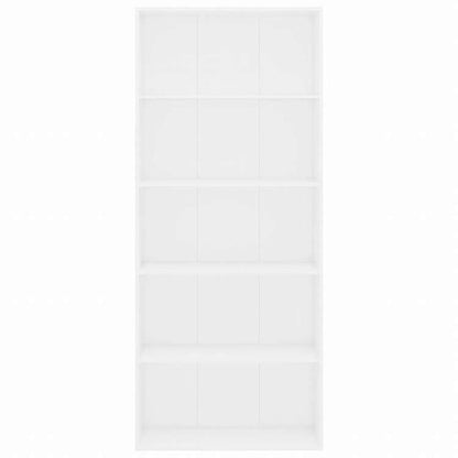 vidaXL 5段 ブックキャビネット ホワイト 80x30x189cm エンジニアリングウッド家具 棚 本棚・オープンラック(代引不可)