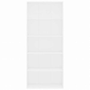 vidaXL 5段 ブックキャビネット ホワイト 80x30x189cm エンジニアリングウッド家具 棚 本棚・オープンラック(代引不可)