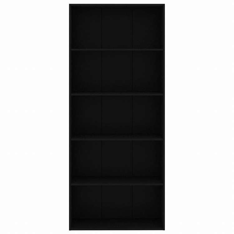 vidaXL 5段 ブックキャビネット ブラック 80x30x189cm エンジニアリングウッド家具 棚 本棚・オープンラック(代引不可)
