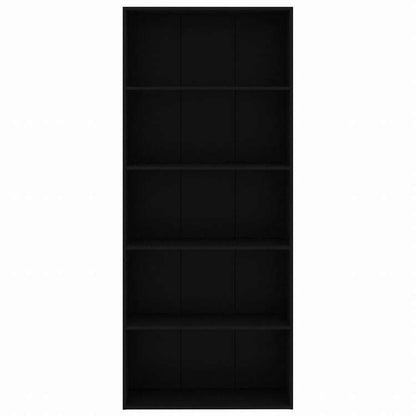 vidaXL 5段 ブックキャビネット ブラック 80x30x189cm エンジニアリングウッド家具 棚 本棚・オープンラック(代引不可)