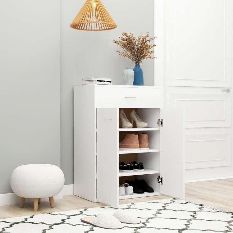 vidaXL シューズキャビネット ホワイト 60x35x84cm エンジニアリングウッドホーム&ガーデン 家事用品 収納&オーガナイザー 衣類・ワードローブ収納 シューズラック・整理収納(代引不可)