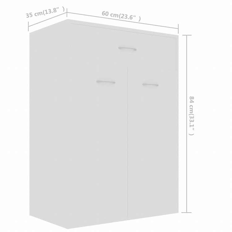 vidaXL シューズキャビネット ホワイト 60x35x84cm エンジニアリングウッドホーム&ガーデン 家事用品 収納&オーガナイザー 衣類・ワードローブ収納 シューズラック・整理収納(代引不可)