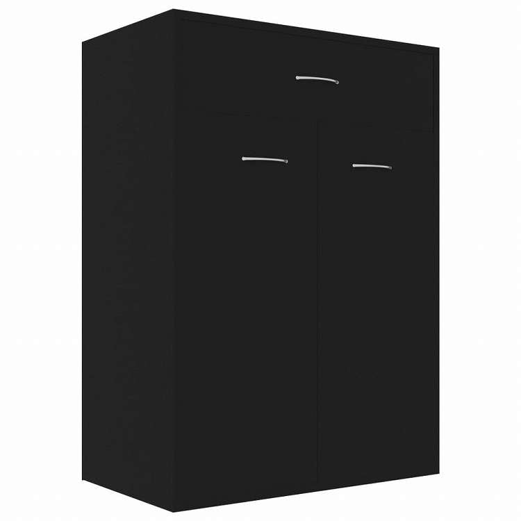 vidaXL シューズキャビネット ブラック 60x35x84cm エンジニアリングウッドホーム&ガーデン 家事用品 収納&オーガナイザー 衣類・ワードローブ収納 シューズラック・整理収納(代引不可)