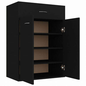 vidaXL シューズキャビネット ブラック 60x35x84cm エンジニアリングウッドホーム&ガーデン 家事用品 収納&オーガナイザー 衣類・ワードローブ収納 シューズラック・整理収納(代引不可)