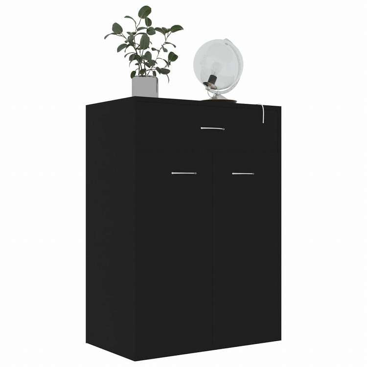 vidaXL シューズキャビネット ブラック 60x35x84cm エンジニアリングウッドホーム&ガーデン 家事用品 収納&オーガナイザー 衣類・ワードローブ収納 シューズラック・整理収納(代引不可)