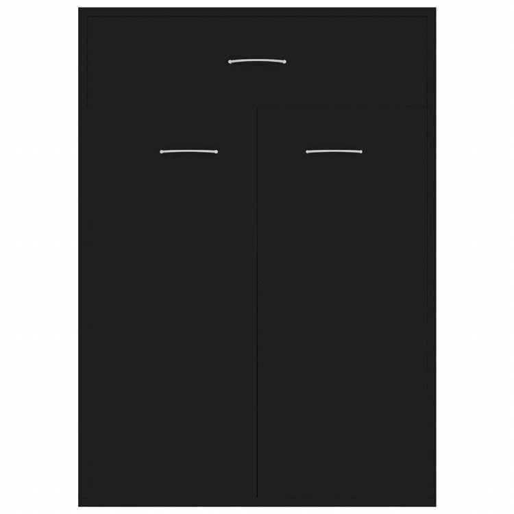 vidaXL シューズキャビネット ブラック 60x35x84cm エンジニアリングウッドホーム&ガーデン 家事用品 収納&オーガナイザー 衣類・ワードローブ収納 シューズラック・整理収納(代引不可)