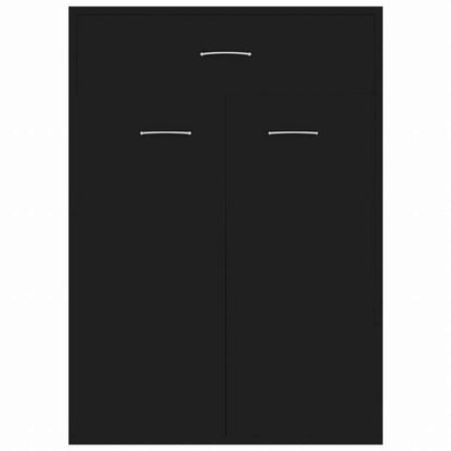 vidaXL シューズキャビネット ブラック 60x35x84cm エンジニアリングウッドホーム&ガーデン 家事用品 収納&オーガナイザー 衣類・ワードローブ収納 シューズラック・整理収納(代引不可)