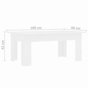 vidaXL コーヒーテーブル ホワイト 100x60x42cm エンジニアリングウッド家具 テーブル アクセントテーブル コーヒーテーブル(代引不可)