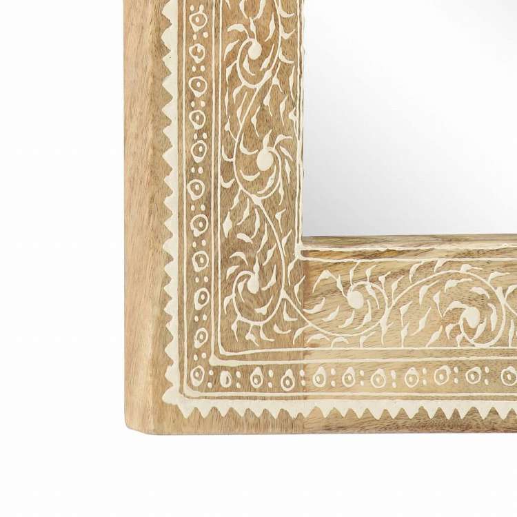 vidaXL 手塗りミラー 40x55cm マンゴー無垢材ホーム&ガーデン デコレーション 鏡(代引不可)