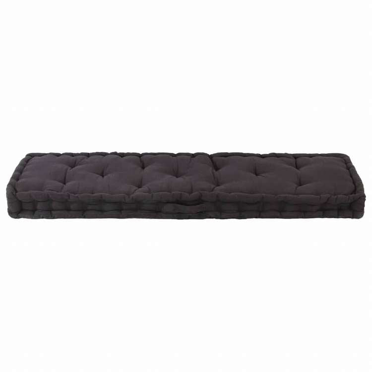 vidaXL パレットフロアクッション コットン 120x40x7 cm ブラックホーム&ガーデン デコレーション チェア・ソファクッション(代引不可)