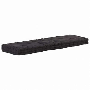 vidaXL パレットフロアクッション コットン 120x40x7 cm ブラックホーム&ガーデン デコレーション チェア・ソファクッション(代引不可)