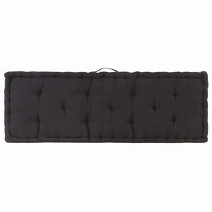 vidaXL パレットフロアクッション コットン 120x40x7 cm ブラックホーム&ガーデン デコレーション チェア・ソファクッション(代引不可)
