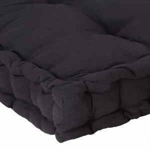 vidaXL パレットフロアクッション コットン 120x40x7 cm ブラックホーム&ガーデン デコレーション チェア・ソファクッション(代引不可)