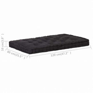 vidaXL フロアパレットソファクッション 120x80x10 cm ブラックホーム&ガーデン デコレーション チェア・ソファクッション(代引不可)