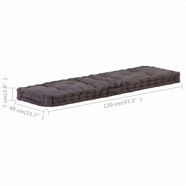 vidaXL フロアパレットソファクッション 120x40x7 cm アントラシートホーム&ガーデン デコレーション チェア・ソファクッション(代引不可)