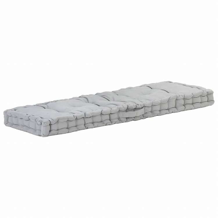 vidaXL パレットフロアクッション コットン 120x40x7 cm グレーホーム&ガーデン デコレーション チェア・ソファクッション(代引不可)