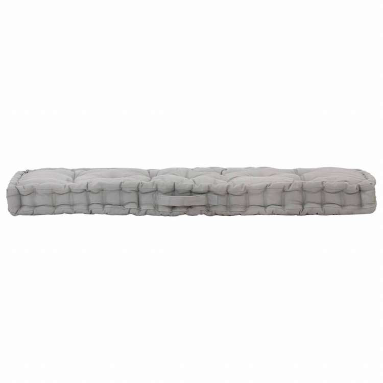 vidaXL パレットフロアクッション コットン 120x40x7 cm グレーホーム&ガーデン デコレーション チェア・ソファクッション(代引不可)