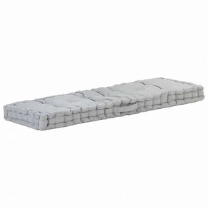vidaXL パレットフロアクッション コットン 120x40x7 cm グレーホーム&ガーデン デコレーション チェア・ソファクッション(代引不可)
