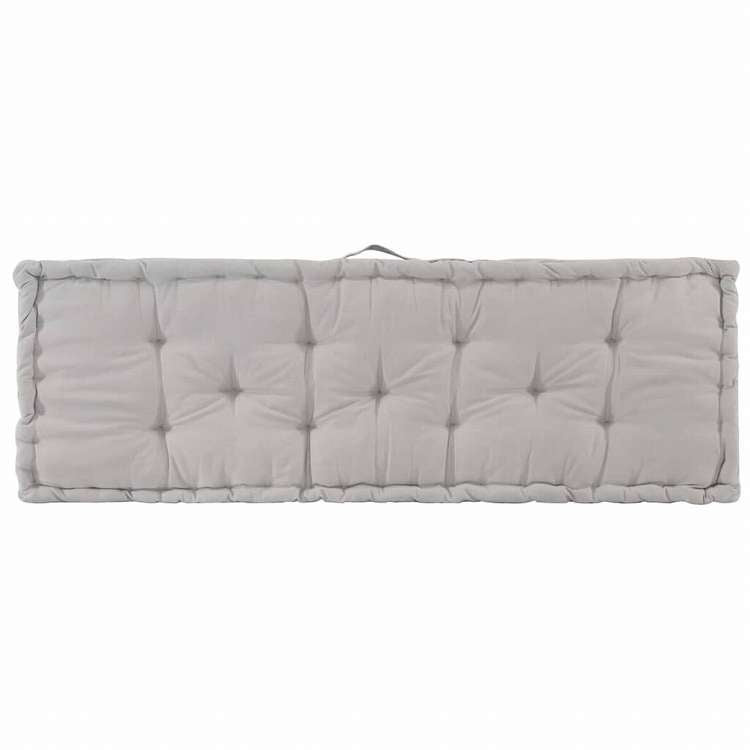 vidaXL パレットフロアクッション コットン 120x40x7 cm グレーホーム&ガーデン デコレーション チェア・ソファクッション(代引不可)