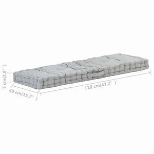 vidaXL パレットフロアクッション コットン 120x40x7 cm グレーホーム&ガーデン デコレーション チェア・ソファクッション(代引不可)