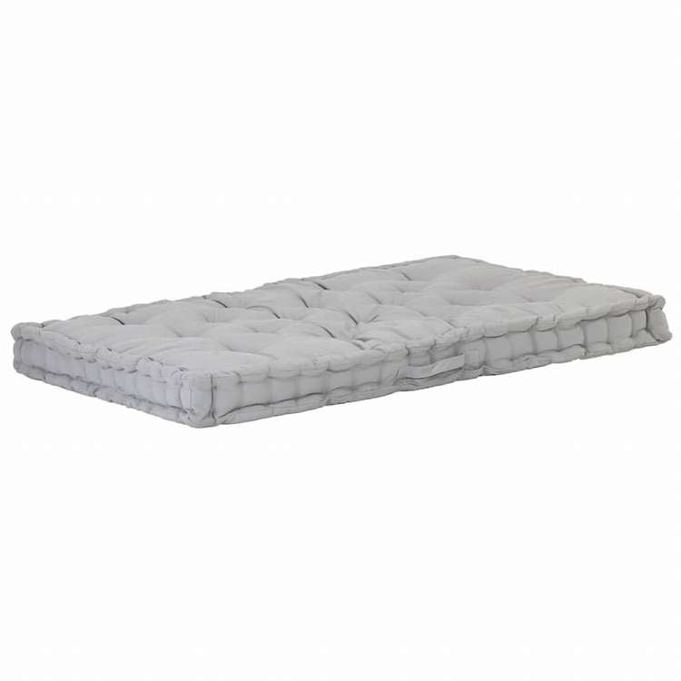 vidaXL フロアパレットソファクッション 120x80x10 cm グレーホーム&ガーデン デコレーション チェア・ソファクッション(代引不可)