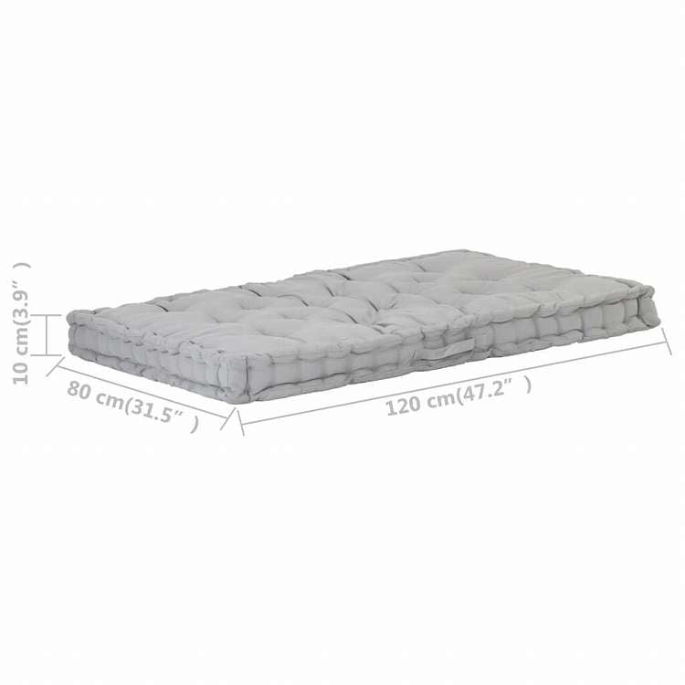 vidaXL フロアパレットソファクッション 120x80x10 cm グレーホーム&ガーデン デコレーション チェア・ソファクッション(代引不可)