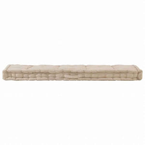 vidaXL パレットフロアクッション コットン 120x40x7 cm ベージュホーム&ガーデン デコレーション チェア・ソファクッション(代引不可)