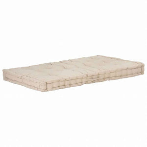 vidaXL パレットフロアクッション コットン 120x80x10 cm ベージュホーム&ガーデン デコレーション チェア・ソファクッション(代引不可)
