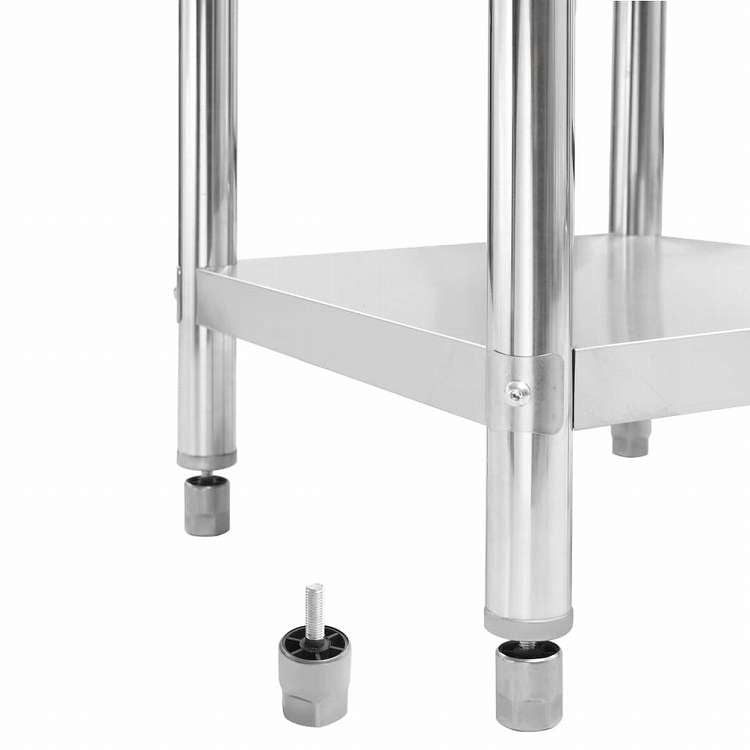 vidaXL 油はねガード付き キッチン作業机 80x60x93 cm ステンレススチールビジネス&工業用 食品サービス(代引不可)