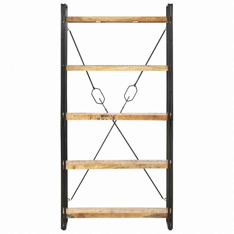 vidaXL 5段 書棚 90x30x180cm マンゴー無垢材家具 棚 本棚・オープンラック(代引不可)