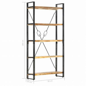 vidaXL 5段 書棚 90x30x180cm マンゴー無垢材家具 棚 本棚・オープンラック(代引不可)
