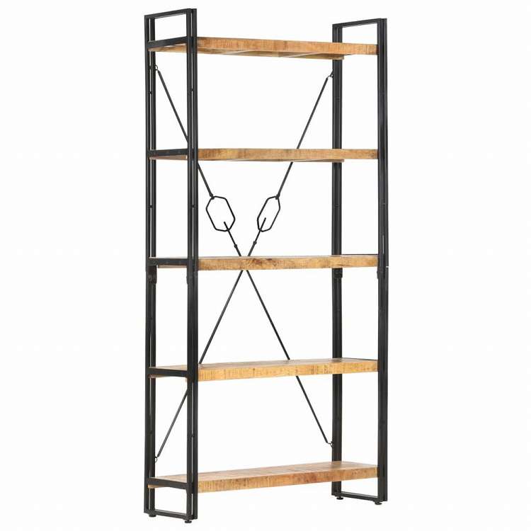 vidaXL 5段 書棚 90x30x180cm マンゴー無垢材家具 棚 本棚・オープンラック(代引不可)