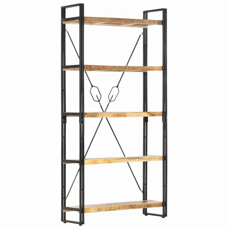 vidaXL 5段 書棚 90x30x180cm マンゴー無垢材家具 棚 本棚・オープンラック(代引不可)