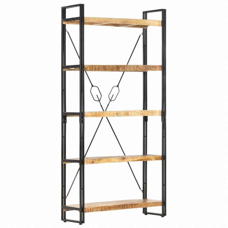 vidaXL 5段 書棚 90x30x180cm マンゴー無垢材家具 棚 本棚・オープンラック(代引不可)