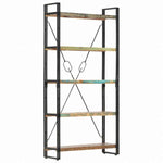 vidaXL 5段 書棚 90x30x180cm 無垢の再生木材家具 棚 本棚・オープンラック(代引不可)