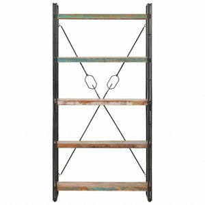 vidaXL 5段 書棚 90x30x180cm 無垢の再生木材家具 棚 本棚・オープンラック(代引不可)
