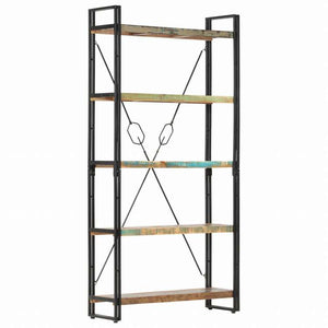 vidaXL 5段 書棚 90x30x180cm 無垢の再生木材家具 棚 本棚・オープンラック(代引不可)
