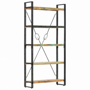 vidaXL 5段 書棚 90x30x180cm 無垢の再生木材家具 棚 本棚・オープンラック(代引不可)