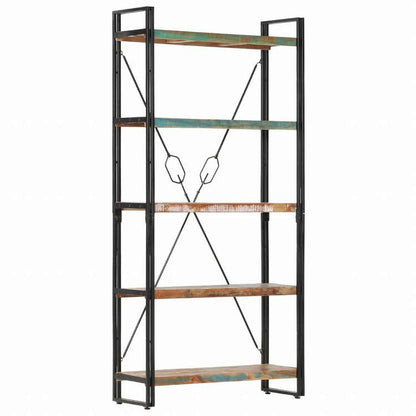 vidaXL 5段 書棚 90x30x180cm 無垢の再生木材家具 棚 本棚・オープンラック(代引不可)