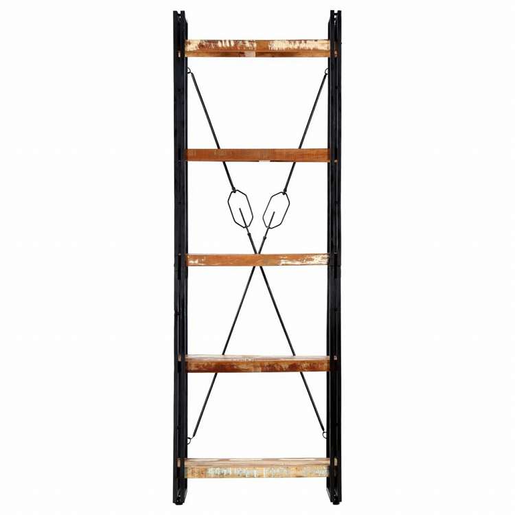 vidaXL 5段 書棚 60x30x180cm 無垢の再生木材家具 棚 本棚・オープンラック(代引不可)