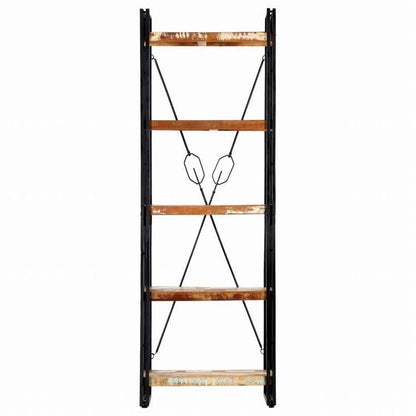 vidaXL 5段 書棚 60x30x180cm 無垢の再生木材家具 棚 本棚・オープンラック(代引不可)