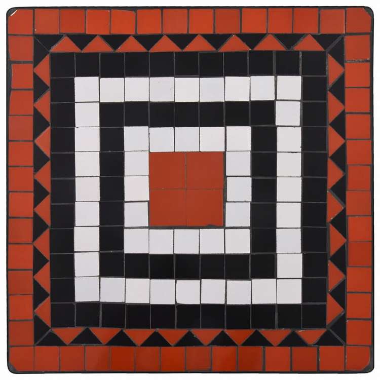 vidaXL モザイクビストロ3点セット セラミックタイル テラコッタ&ホワイト家具 アウトドア家具 屋外家具セット(代引不可)